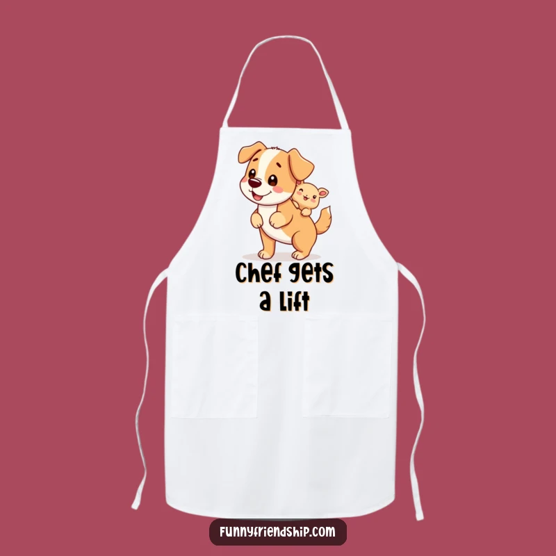 Funny Dog Piggyback Apron - Kitchen Character Ride Wear for Pet Owners