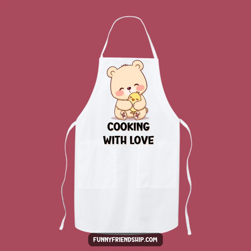 Funny Bear Hug Apron: Cook with Kindness - Perfect Gift