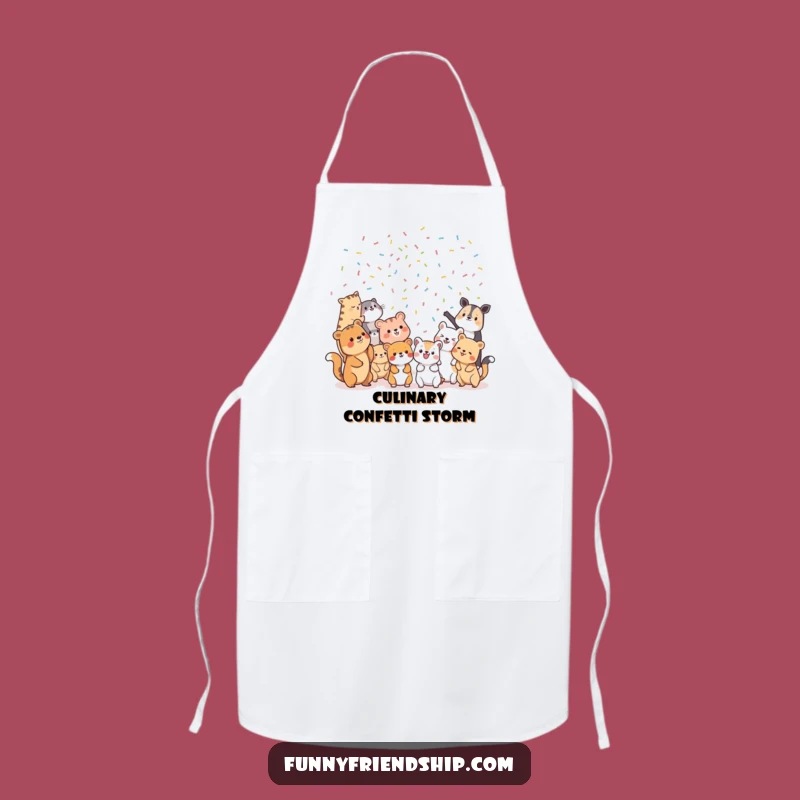 Funny Animal Confetti Apron: Cook Up Some Party Fun in the Kitchen