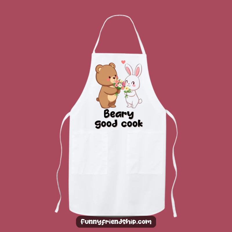 Funny Bear's Garden Apron: Cook with Love & Laughter - A Floral Funny Gift!