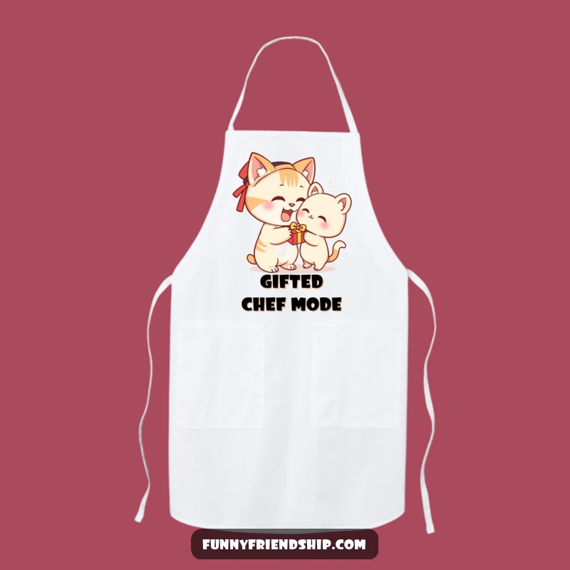 Funny Cat Gift Apron - Kitchen Character Present Wear for Cooking Fun