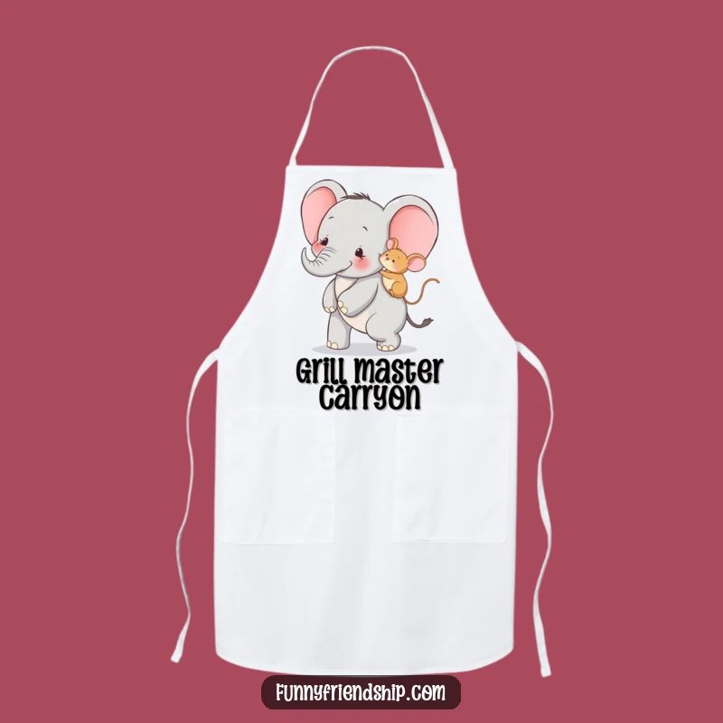 Funny Elephant and Mouse Piggyback Apron: Cook with Companionship and Laughter