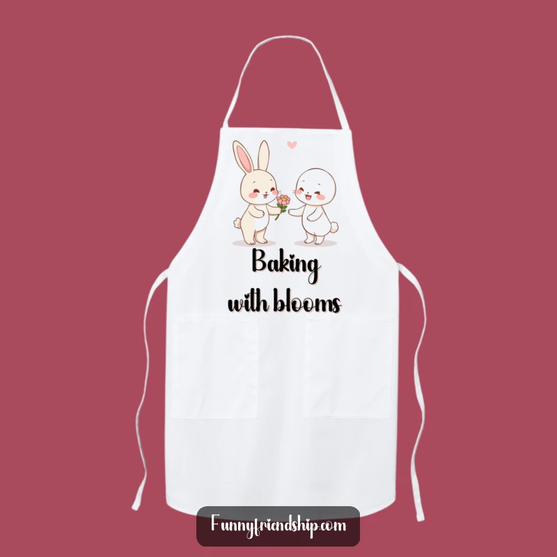 Funny Rabbit Flower Apron: Cute Kitchen Wear for Gracious Cooks