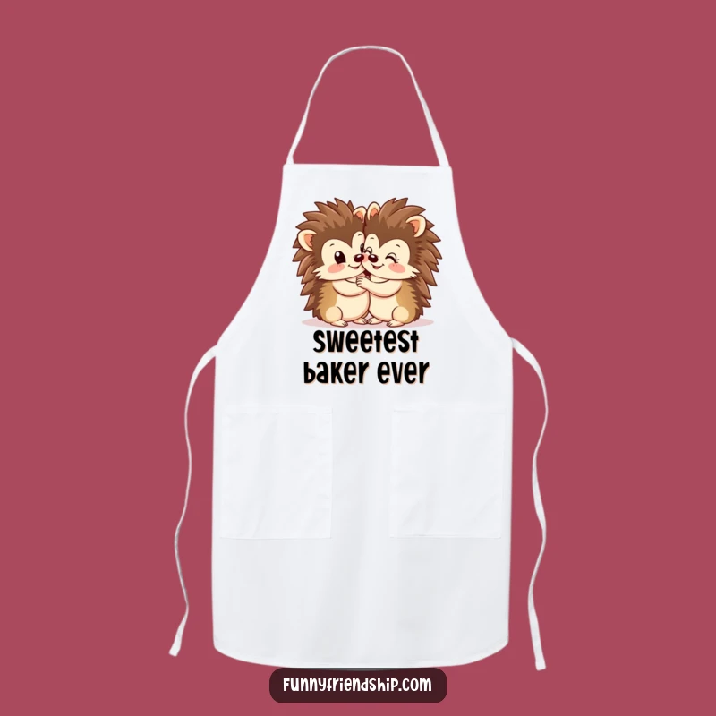 Funny Hedgehog Hug Apron - Cute Kitchen Wear for Animal Lovers