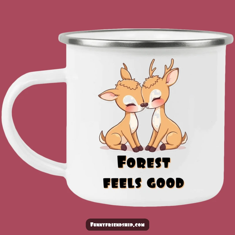 Cute Deer Nuzzle Camping Mug: Cozy Campfire Moments, Perfect Romantic Gift