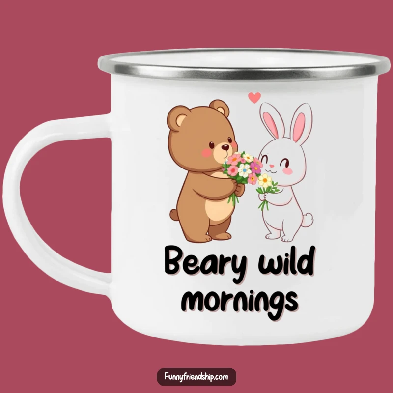 Funny Bear's Campfire Mug: Flowers & Fun Outdoors - A Durable and Funny Gift!