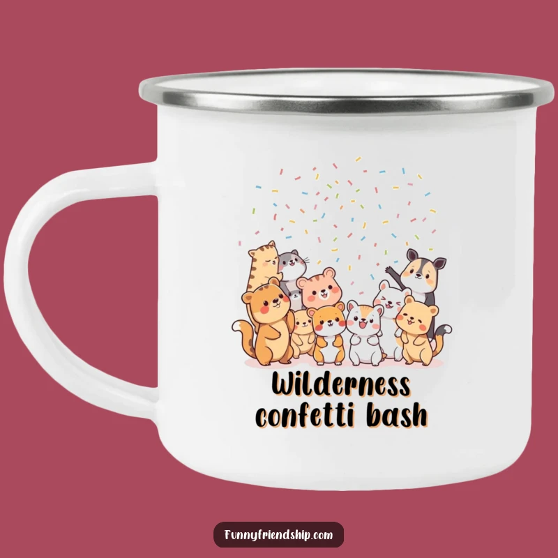 Funny Animal Confetti Camping Mug: Your Hilarious Companion for Festive Adventures