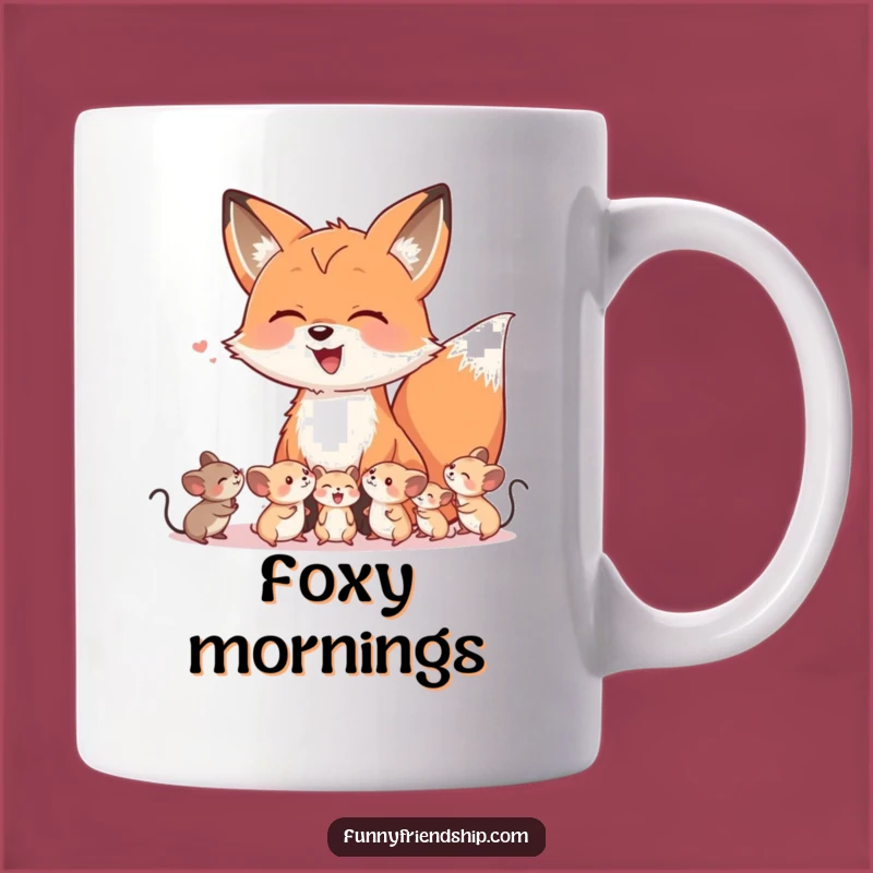 Funny Fox & Mice Laugh Mug - Hilarious Friendship for Your Morning Brew