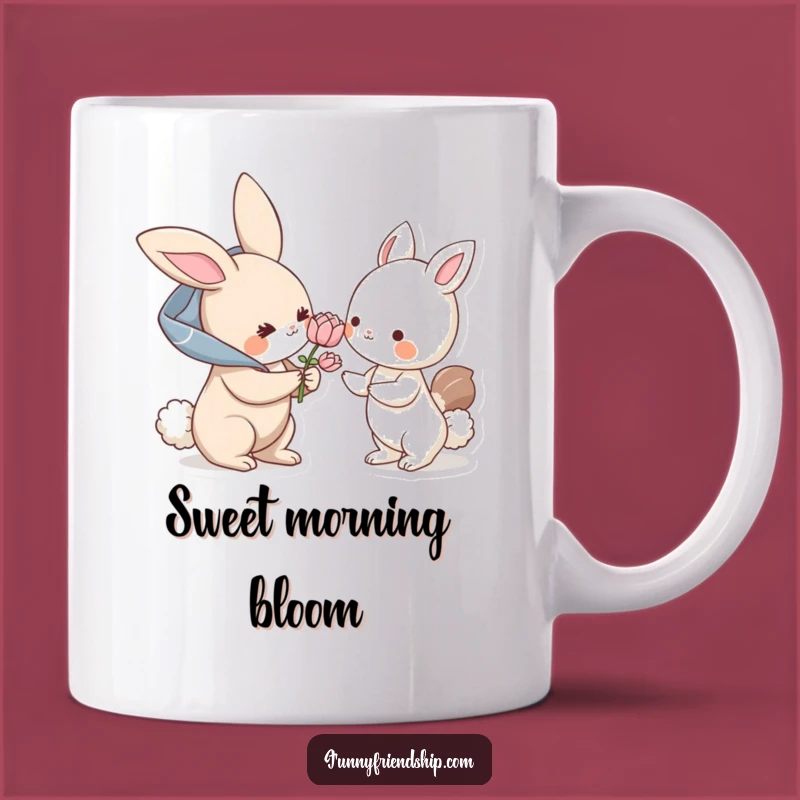 Funny Bunny Flower Mug: Spread Joy Hilariously, Perfect Gift for a Sweet Friend!