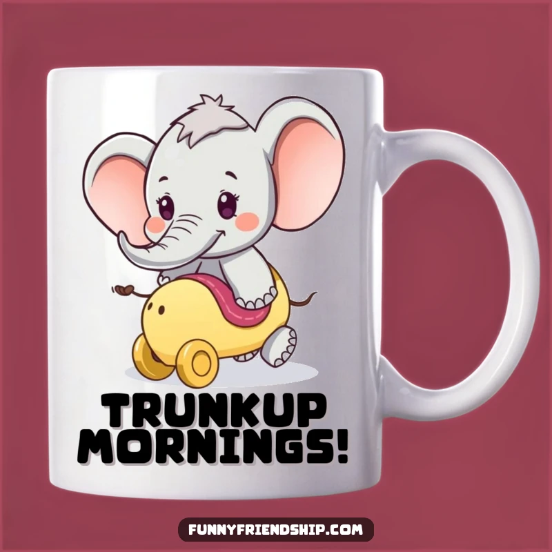 Funny Elephant Ride Mug: Adventure Awaits Gift for Fun Lovers