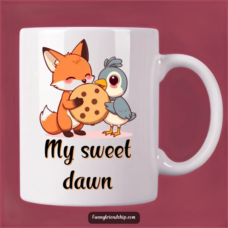 Funny Fox & Bird Cookie Mug: Sweet Friendship Sharing, The Perfect Funny Gift