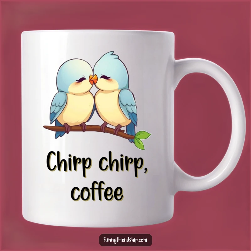 Funny Love Birds Mug: Adorable Couple's Nuzzle - A Sweet and Funny Gift!