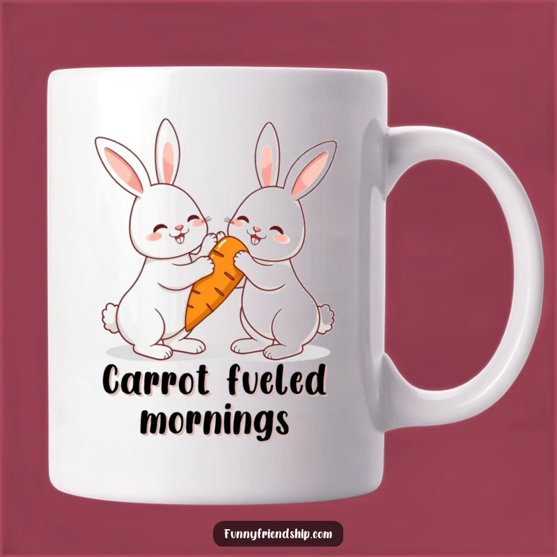 Funny Rabbit Carrot Mug: Celebrate Friendship with a High Five!