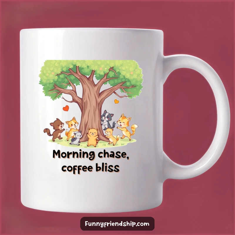 Funny Animal Tag Mug - Joyful Forest Friends - Hilarious Gift Idea
