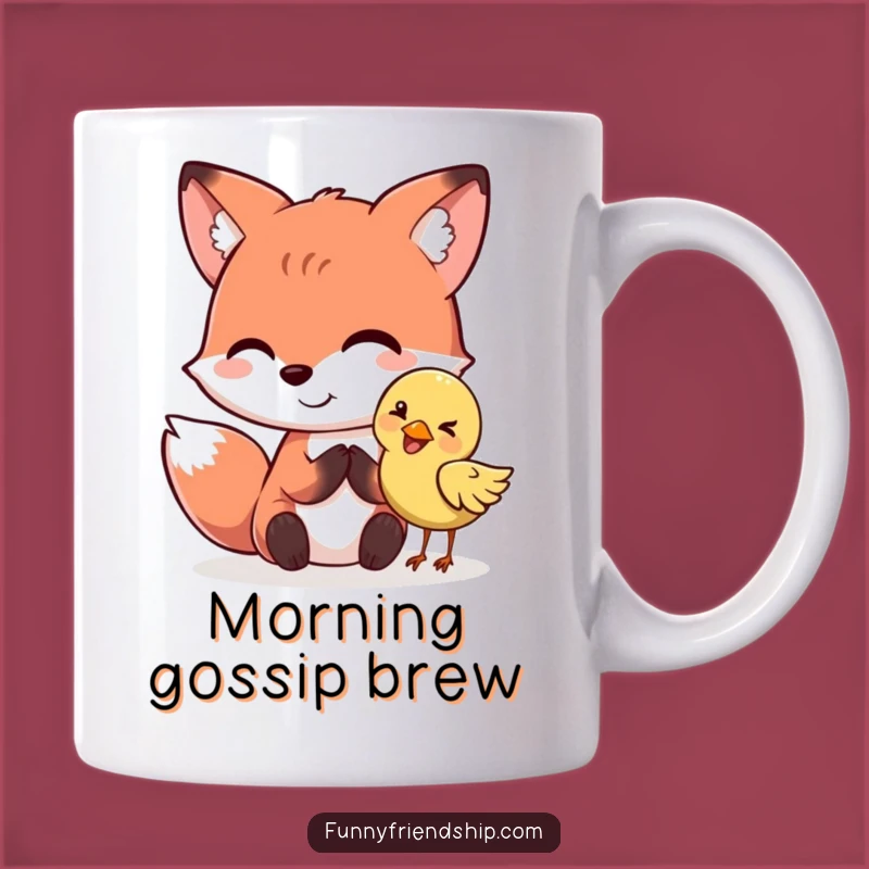 Funny Fox & Bird Secret Mug: Woodland Whispers and Laughs Gift