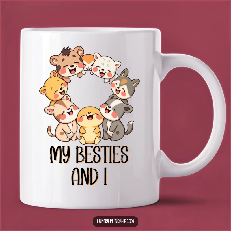 Funny Animal Friends Mug: Hilarious Circle Laugh for a Perfect Gift