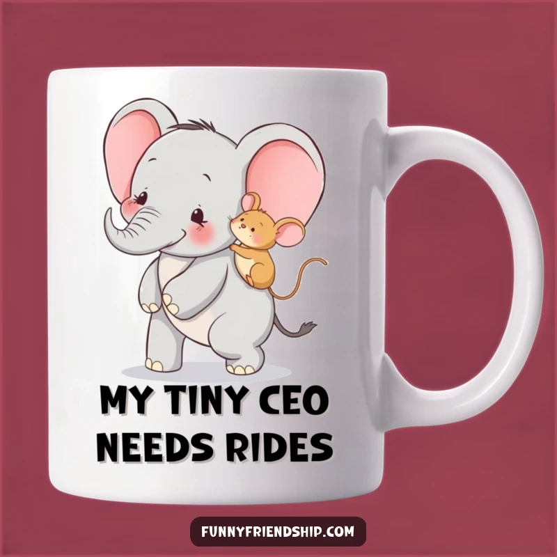 Funny Elephant and Mouse Piggyback Ride Mug: A Hilarious Gift for Friends Who Carry You