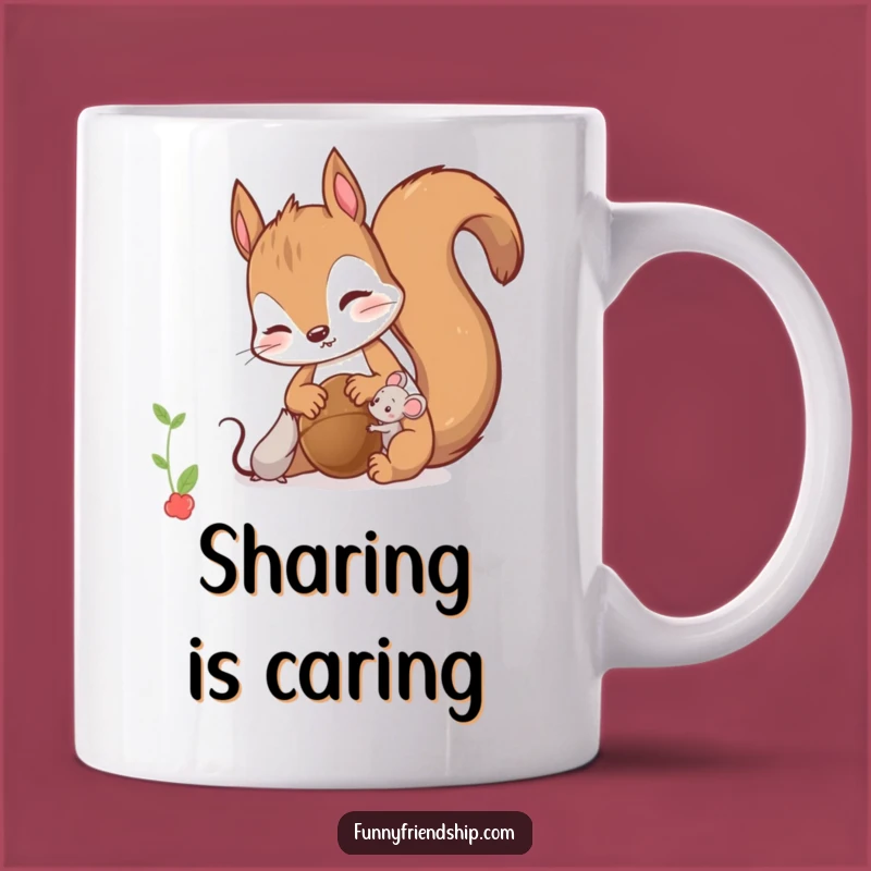 Funny Squirrel and Mouse Mug: Generous Friends Gift for a Smile