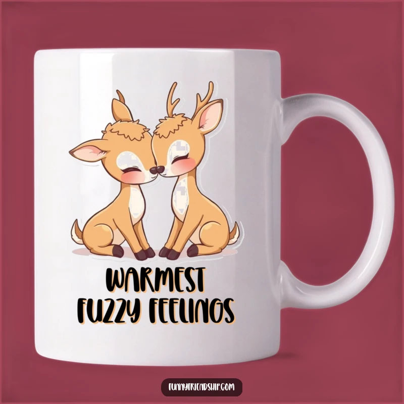 Sweet Deer Nuzzle Mug: Adorable Romance, Perfect Valentine's Day Gift