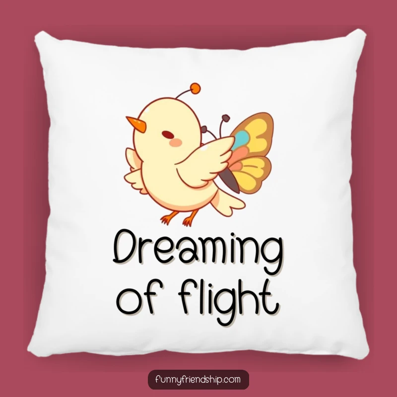 Comfy Funny Bird & Butterfly Pillow: Cozy Comfort with a Joyful Flight Design