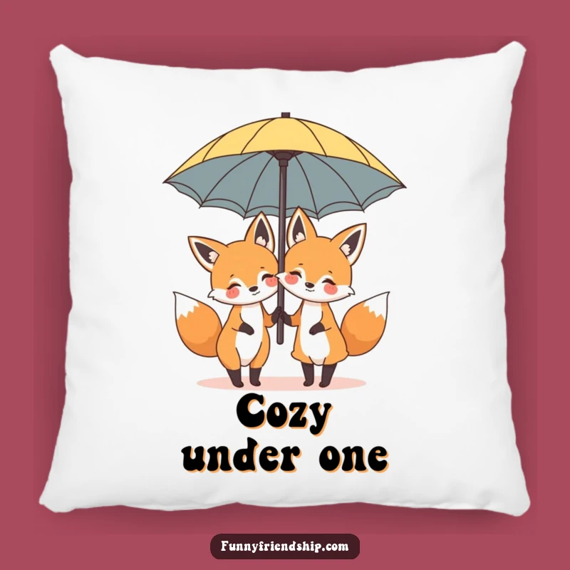Funny Fox Umbrella Pillow: Soft Cartoon Cushion, Cozy Animal Humor Gift