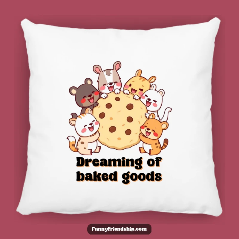 Funny Animal Cookie Party Pillow: Cozy Comfort with Shared Laughter and Sweetness