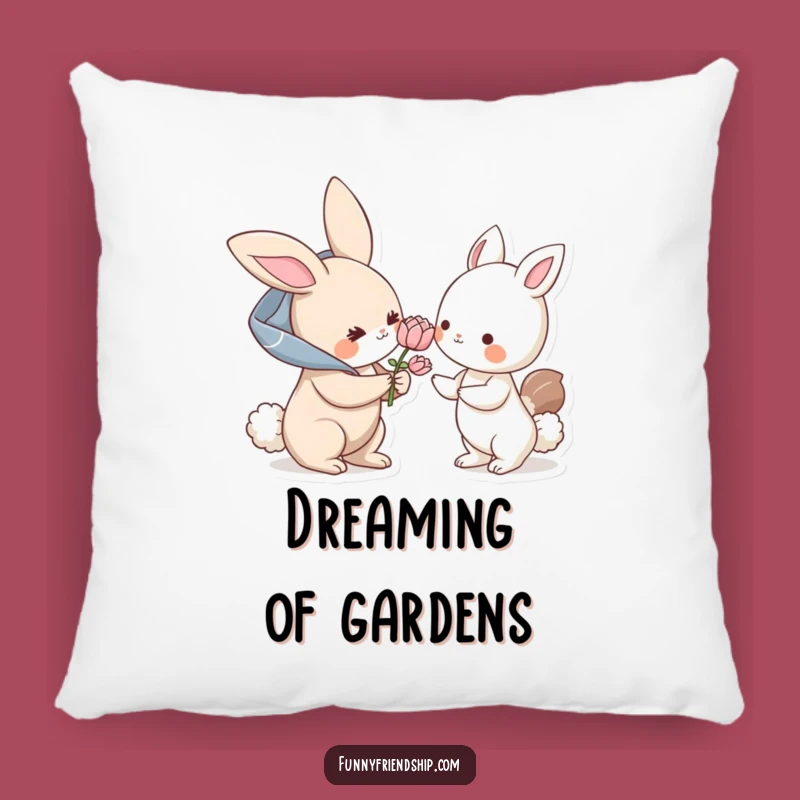 Funny Bunny Flower Pillow: Soft Comfort with Hilarious Kindness Vibes, Perfect Gift!