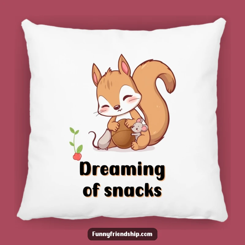 Funny Squirrel and Mouse Pillow: Cozy Comfort with a Generous Touch