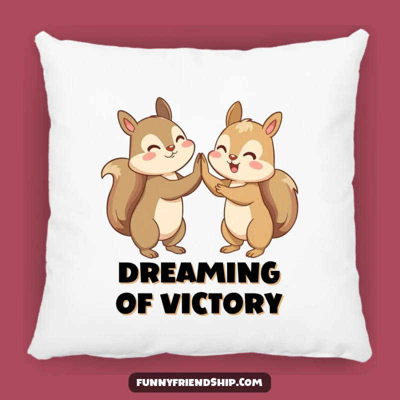 Funny Squirrel High-Five Pillow: Snuggle Up with Victory