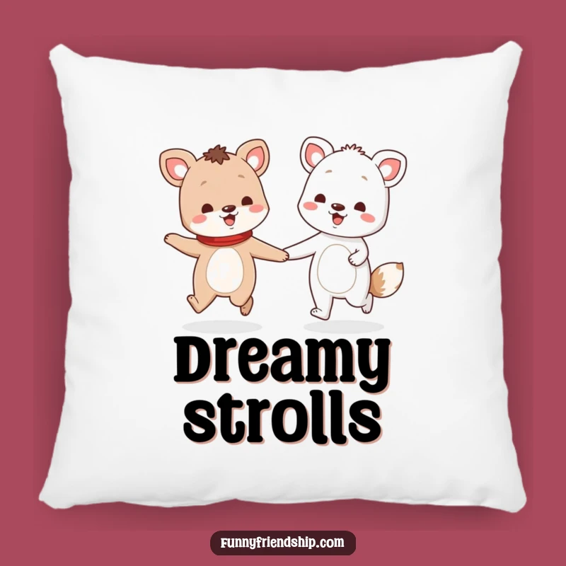 Funny Animal Friends Skip Pillow: Cozy Friendship Funny Gift