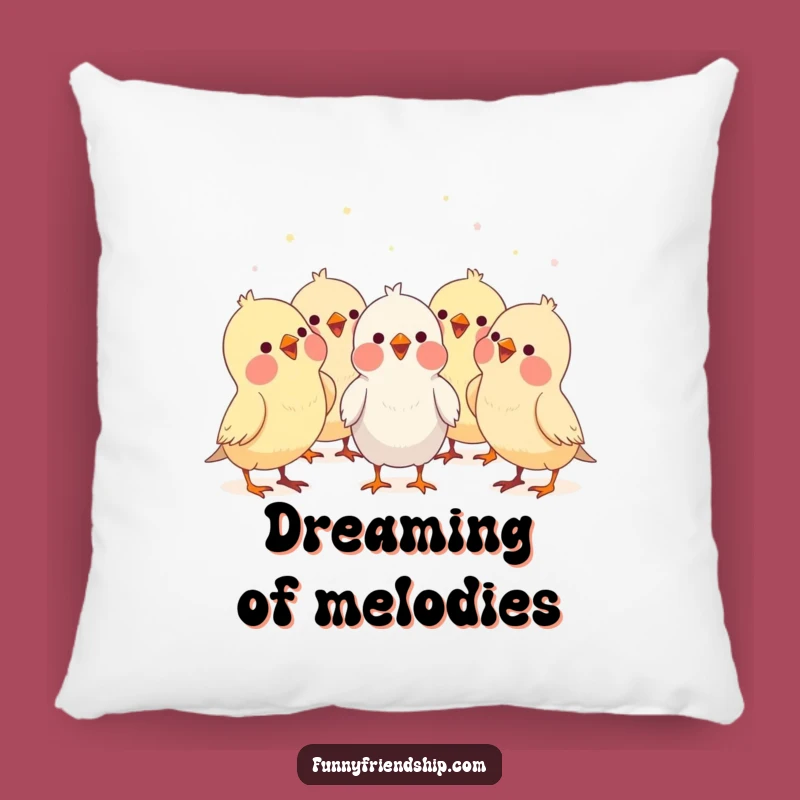 Funny Bird Choir Pillow: Soft Cartoon Accent for Cozy Spaces
