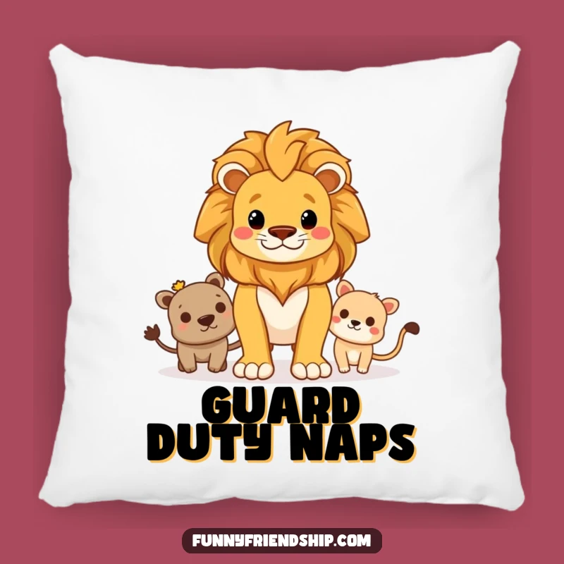 Funny Lion Protector Pillow: Soft Guard Friend Cushion, Delightful Funny Gift
