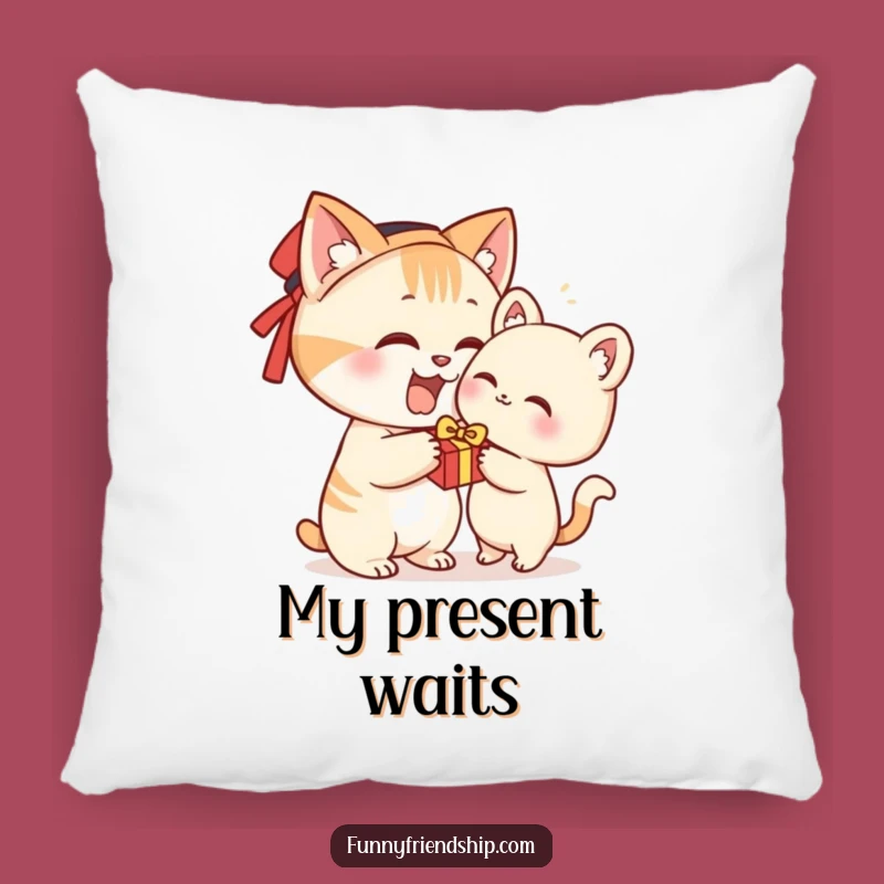 Funny Cat Gift Pillow - Soft Character Present Cushion for Cozy Comfort