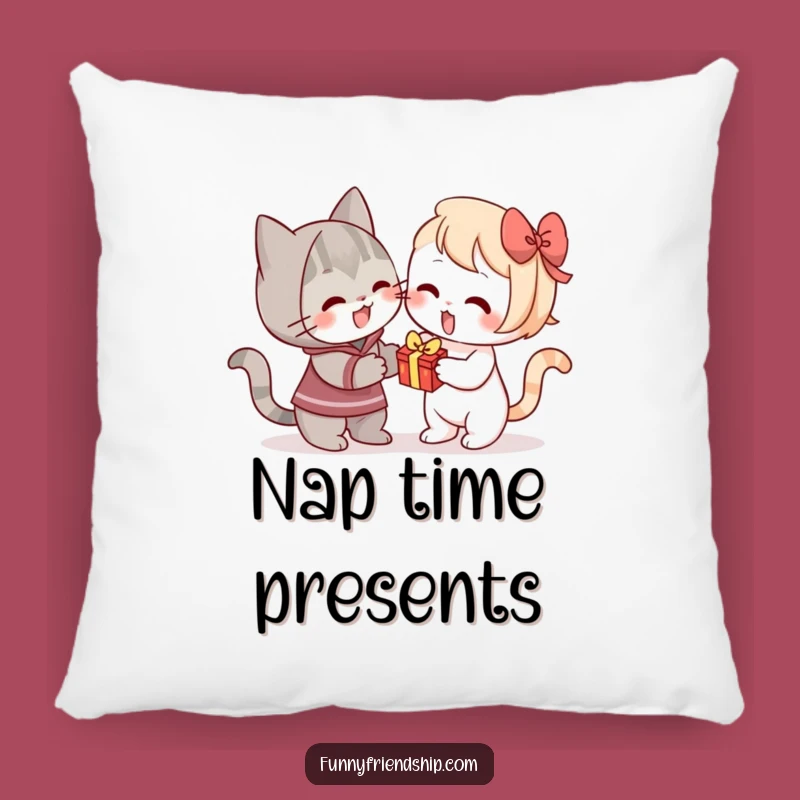 Funny Cat Gift Pillow: Snuggle Up with Feline Sweetness