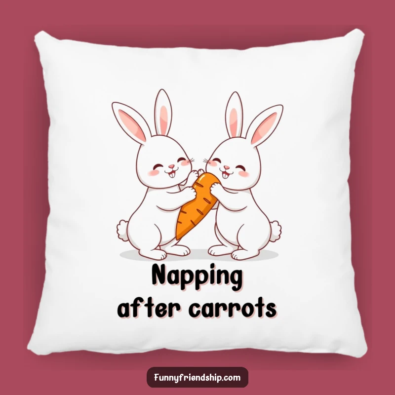 Funny Rabbit Carrot Pillow: Cuddle Up with Cheerful Bunnies!