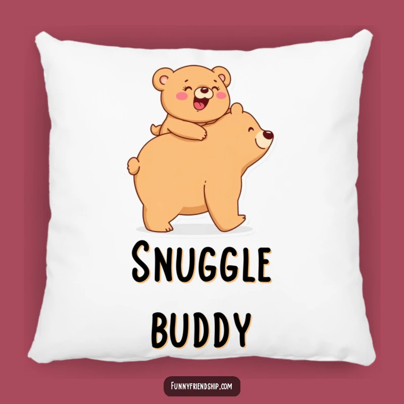 Funny Bear Piggyback Pillow: Soft Comfort with Giggling, Humorous Charm