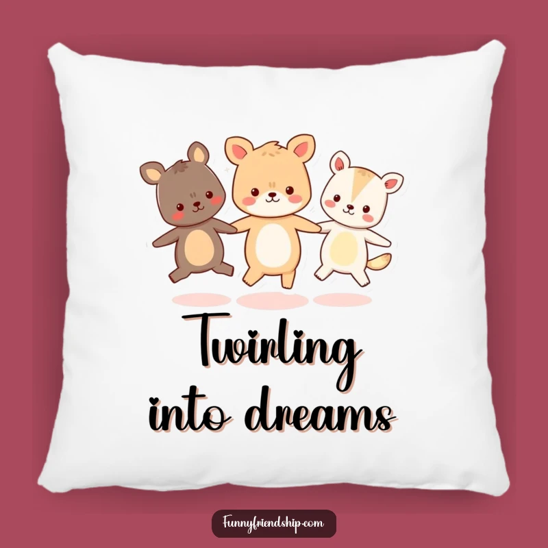 Funny Animal Friends Pillow: Cozy Circle of Joy Comfort Gift