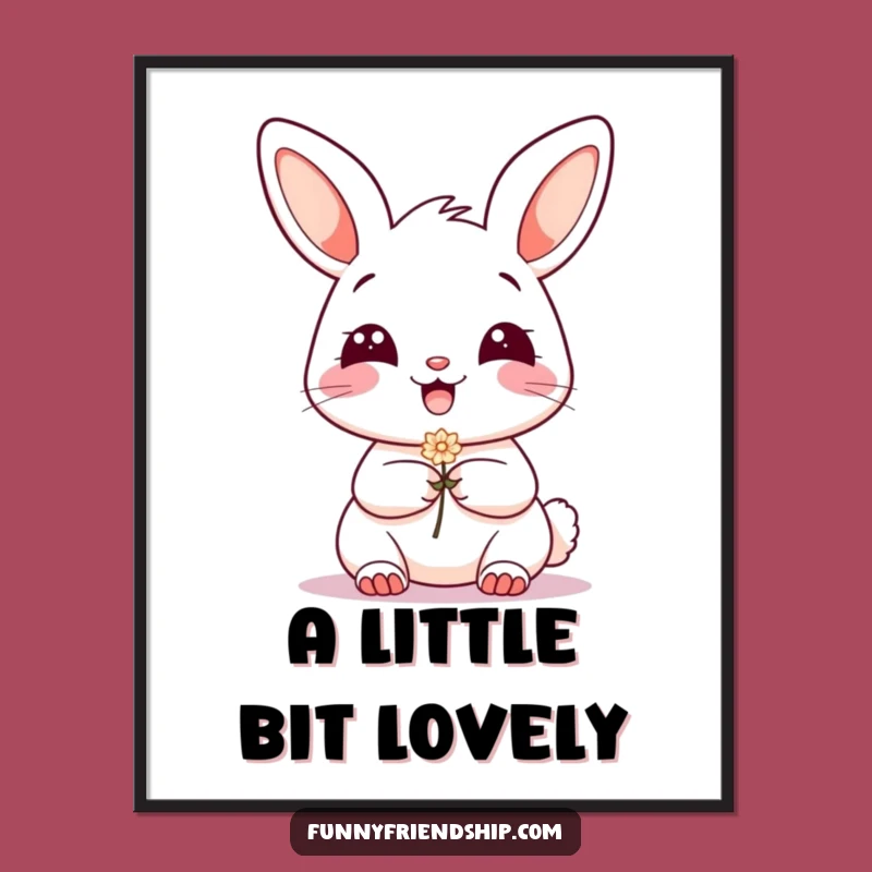 Funny Bunny Flower Digital Art: Instant Cheerful Decor with a Sweet Gesture