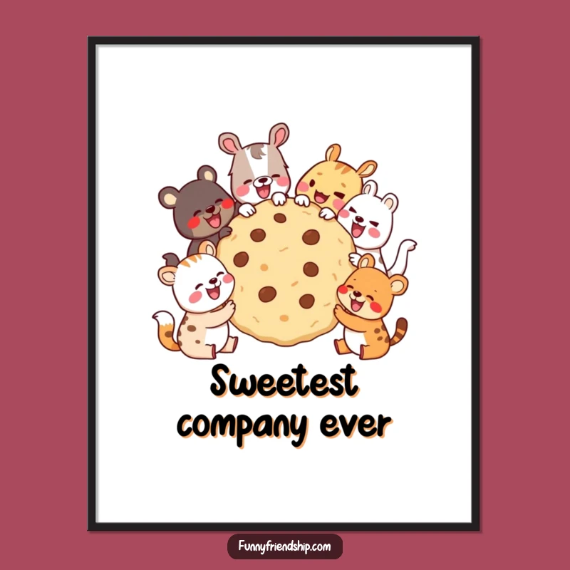 Funny Animal Cookie Party Digital Art: Instant Joy and Friendship for Your Walls