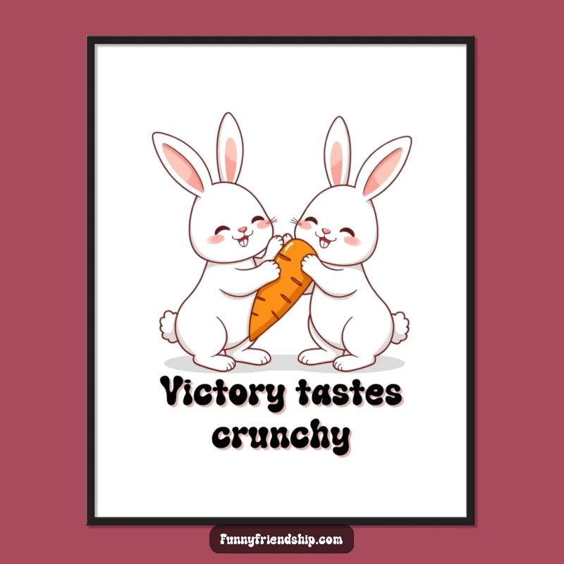 Funny Rabbit Carrot Digital Art: Instant Joyful Decor!