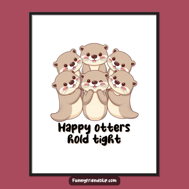 Funny Otter Circle Digital Art: Instant Joyful Decor!