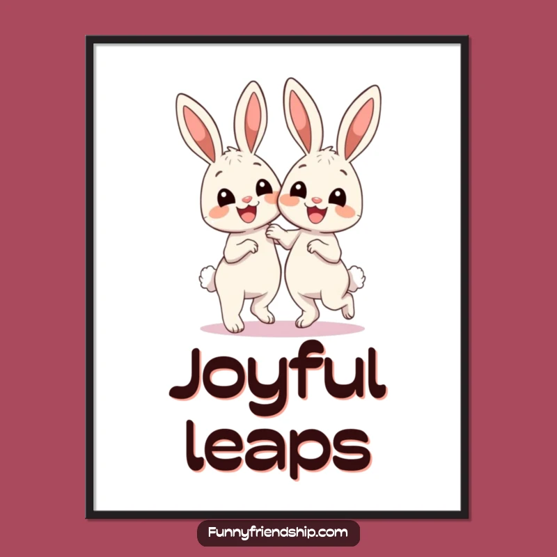 Funny Bunny Dance Digital Art - Cute Printable Decor for Instant Cheer