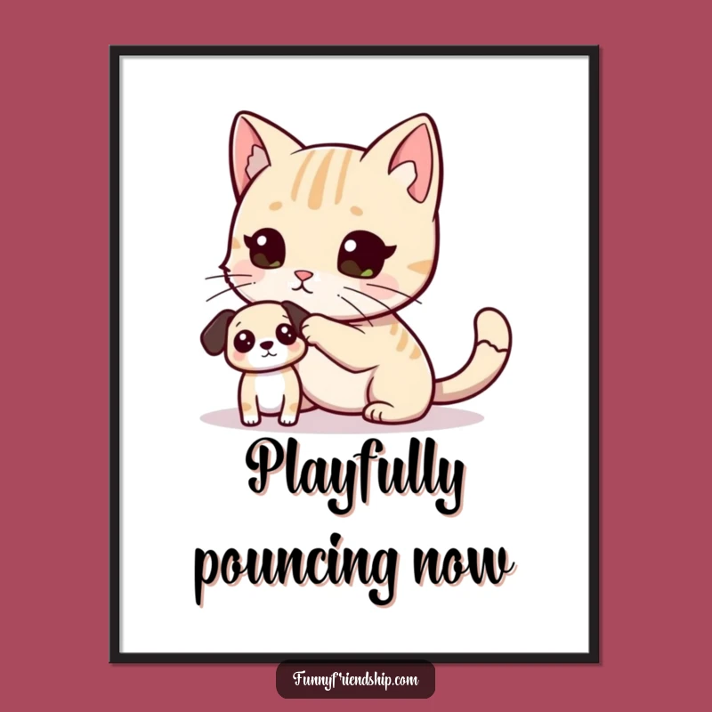 Funny Cat Dog Tag Digital Art: Instant Playfulness and Humor for Your Walls