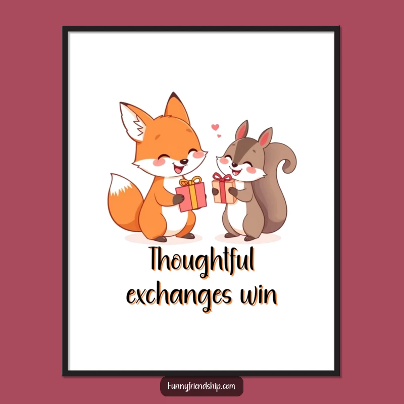Funny Fox Squirrel Gift Digital Art: Instant Joyful Decor!