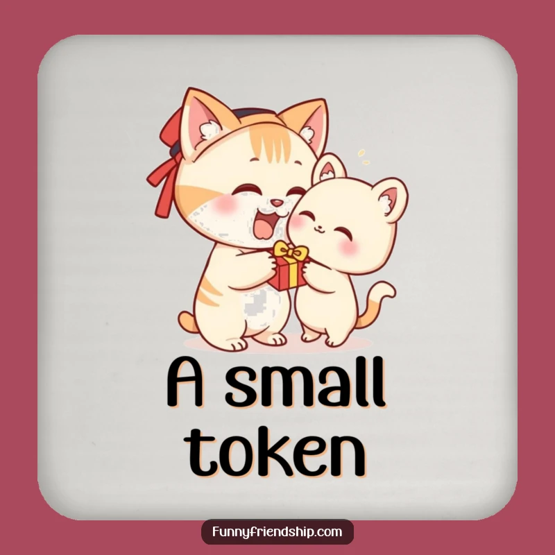 Funny Cat Gift Drink Coaster - Protective Character Present Mat for Tables