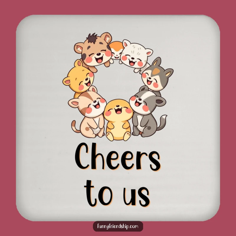 Funny Animal Laugh Coaster Set: Protect Surfaces with Humor - Perfect Gift