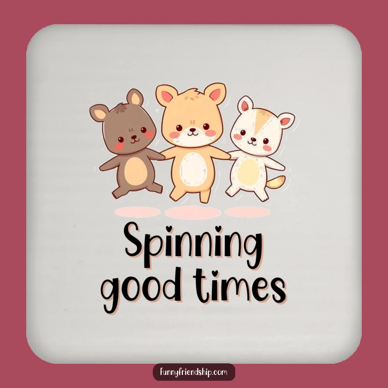 Funny Animal Friends Coaster: Protect Surfaces with Circle Fun Gift