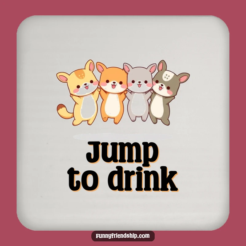 Funny Animal Friends Jumping Coasters (Set of 4) - Joyful Table Protection