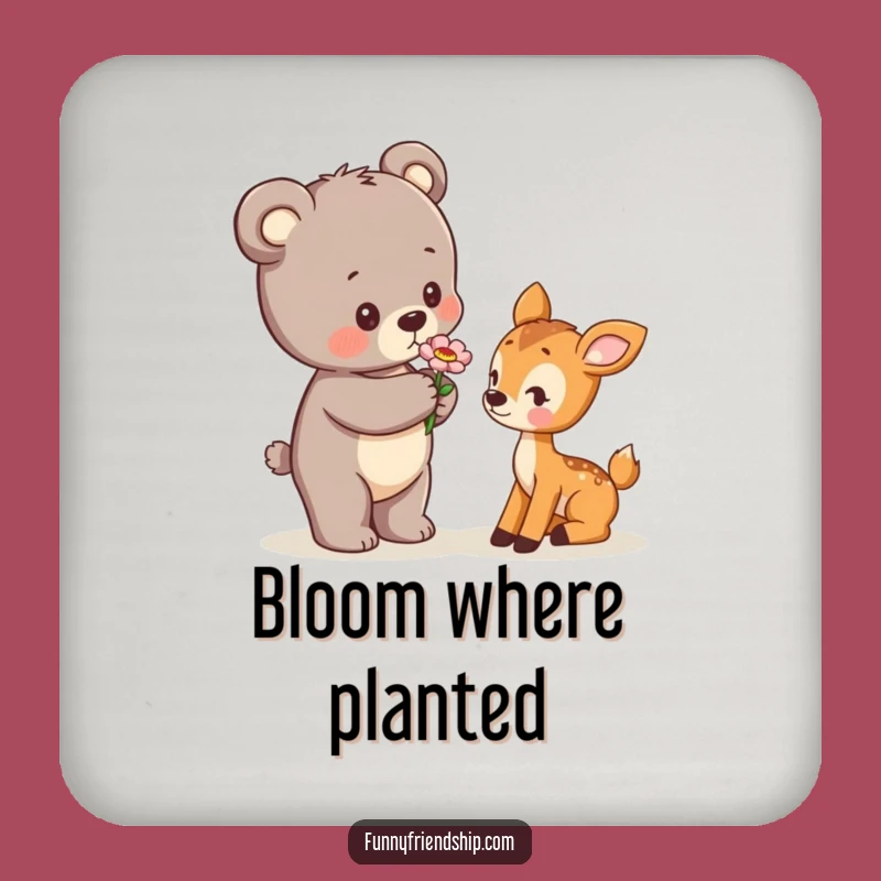 Funny Bear Cub & Deer Coaster Set: Cute Table Protector Gift