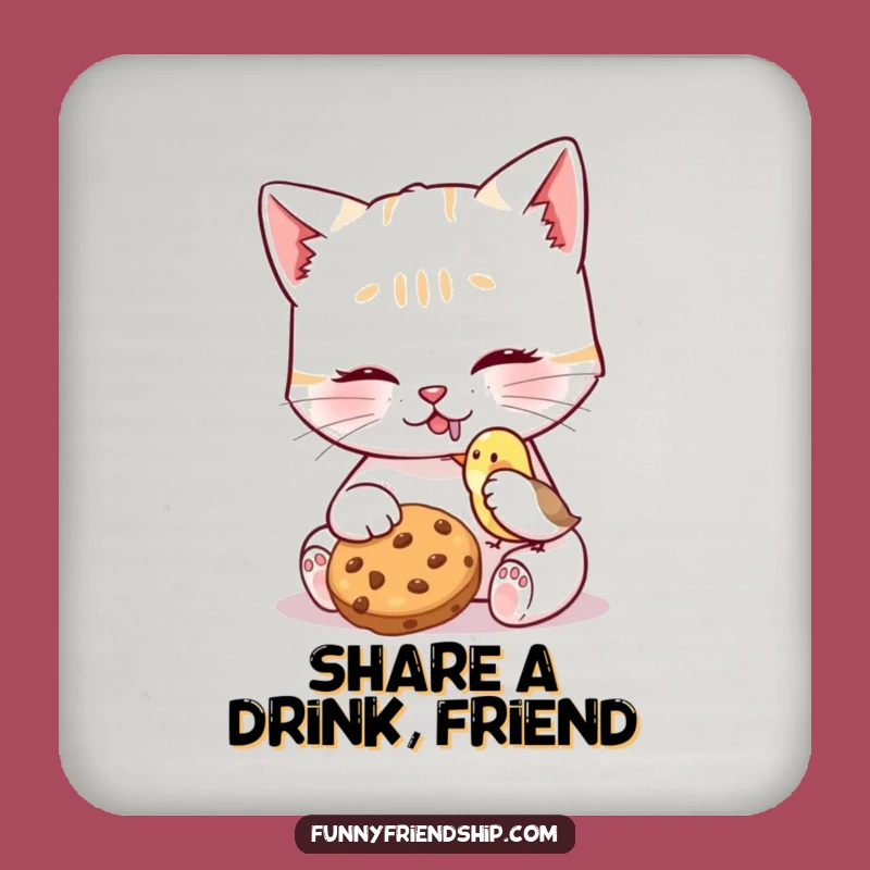 Funny Cat Bird Cookie Coaster - Sweet Table Protection - Hilarious Gift Set